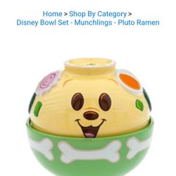 Disney World Parks Munchling Baby Pluto Ramen 2 Bowl Set Ceramic 2024 New Sealed