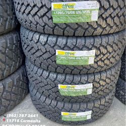 285/75/16 LT TBB ALL TERRAIN New Set of Tires Installed and Balanced Set de Llantas Nuevas Instaladas y Balanceadas