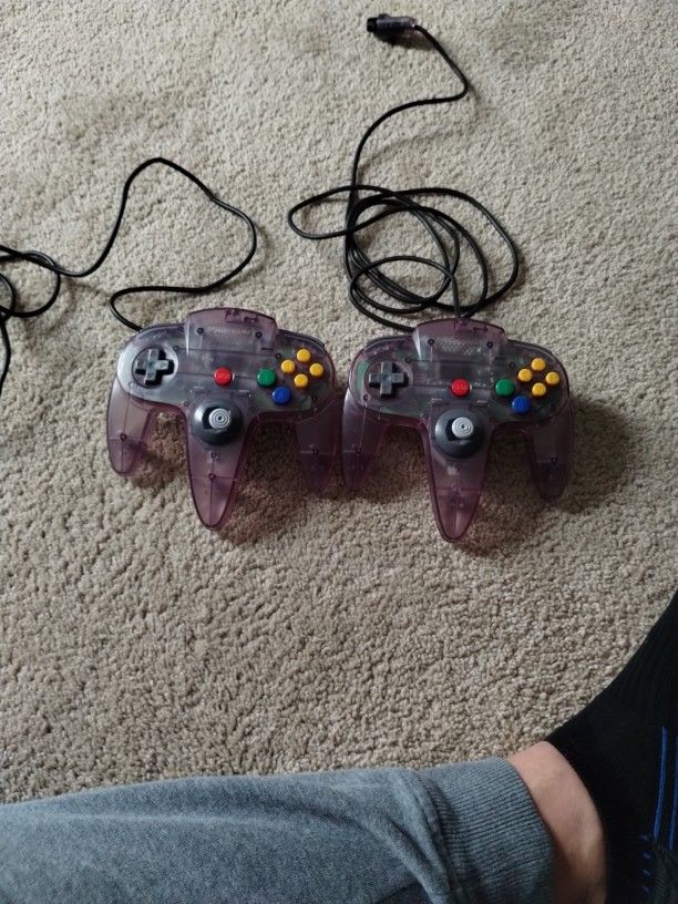 Atomic Purple N64 Controllers