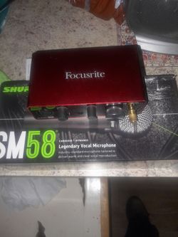 Shure SM58 microphone and Scarlet Solo Interface