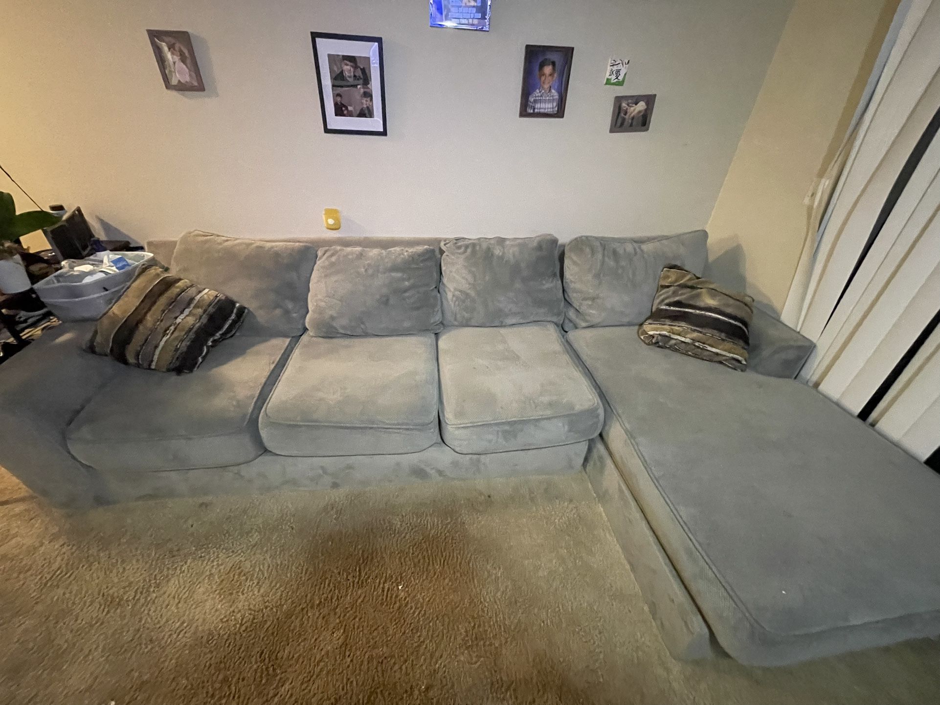 Grey L Couch ( 2 Piece ) 