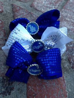 Dodgers sparkly bows