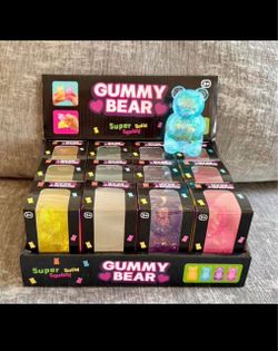 Glitter Gummy Bear Squishies - Pack of 12