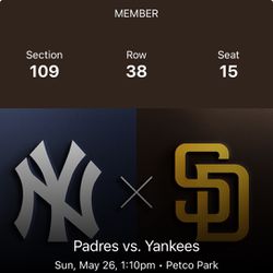 2 Tickets To Padres Vs Yankees 