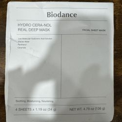 BIODANCE Hydro Cera-nol Real Deep Mask, Overnight Hydrogel Mask 4ct