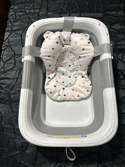 Foldable Baby Bathtub with Cushion Insert