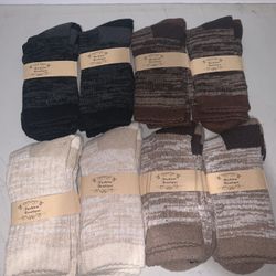 Men's / Unisex Warm Winter Wool Knit Socks - Multi-Color Pack (8 Pairs)