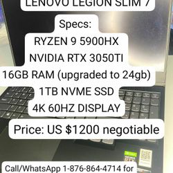 Lenovo Legion Slim 7 Gaming Laptop