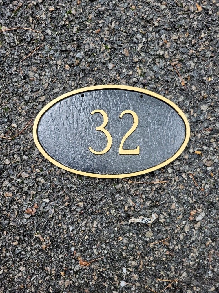 Oval Address Sign 32 House Number