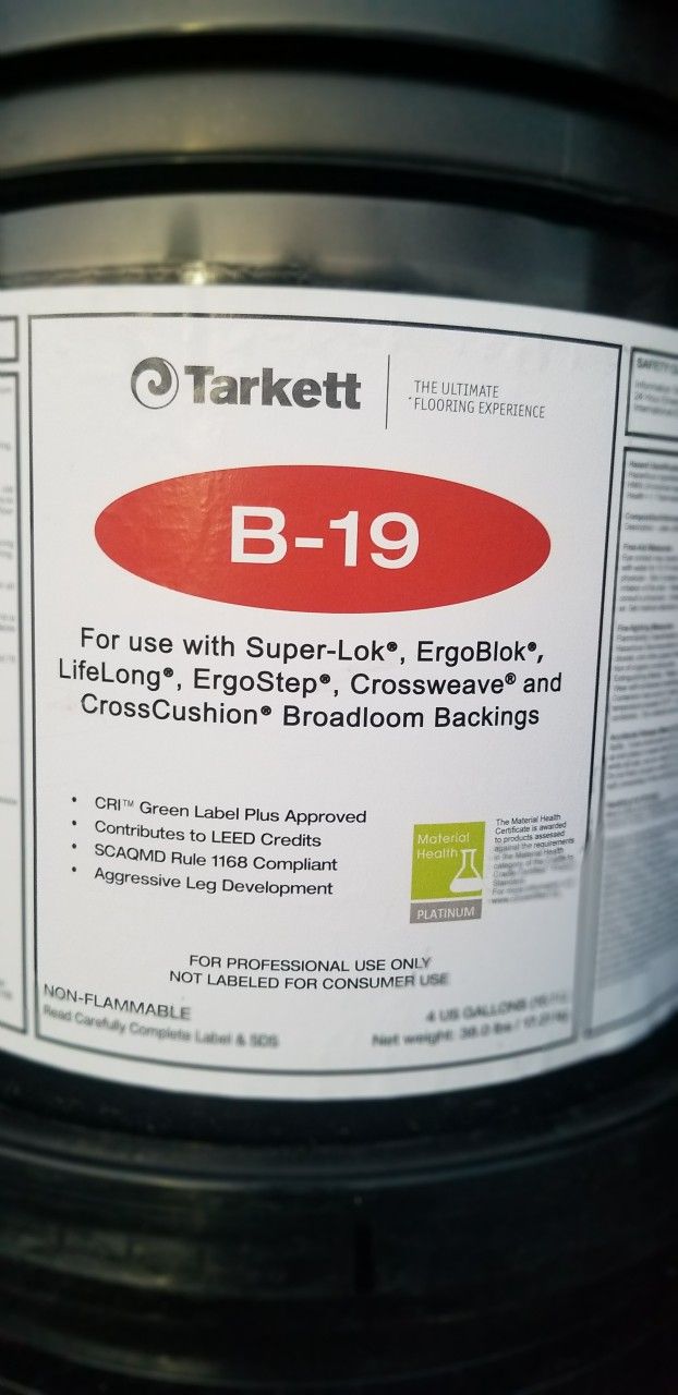 (22) Brand New 4 Gal Buckets Of Tarkett B19 Pro Grade Flooring Adhesive