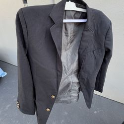 First Class Black Men's Single-Breasted Two-Button Suit Jacket 36 Regular