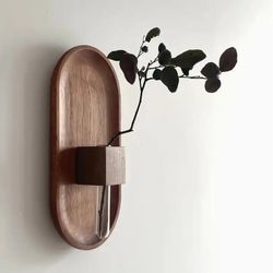 Wall Mounted Wooden Vase with Test Tube