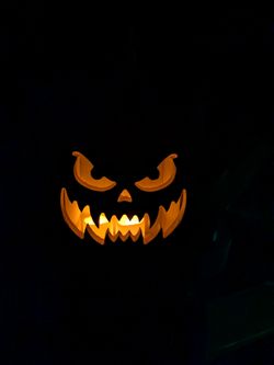 Wooden Jack-o’-Lantern Pumpkin for Halloween (with Color-Changing LED Light)