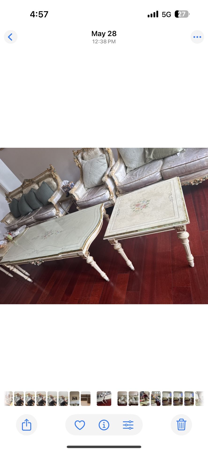 Gold Frame Persian Antique Couch Set