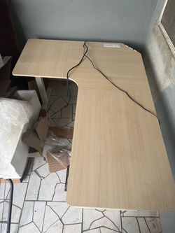 HUANUO 63″ L-Shaped Height-Adjustable Standing Desk