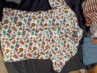 Mushroom Print Button-Up Shirt