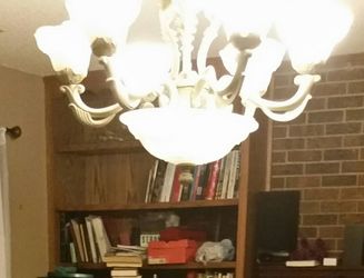 light gray old looking Chandelier