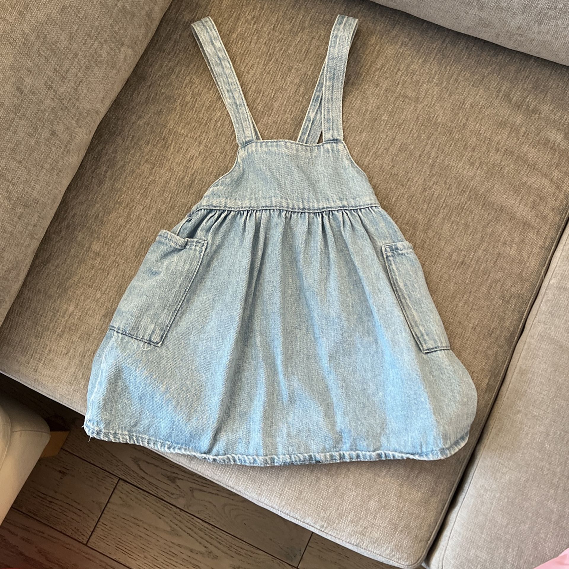 Zara Girls Denim Overall Dress Size 3-4