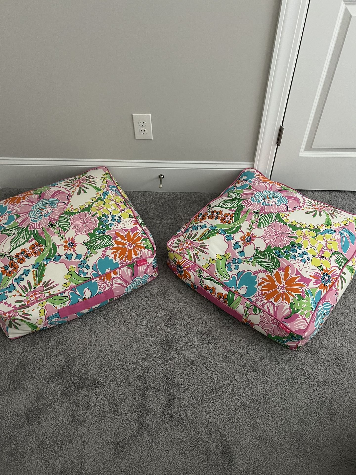 2 Lily Pulitzer indoor/outdoor cushions