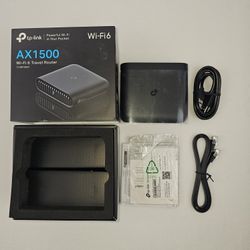 TP-Link Ultra-Portable Wi-Fi 6 AX1500 Travel Router TL-WR1502X | Easy Public WiFi Sharing | Hotel/RV/Travel Approved | Phone WiFi Tether | USB C Power