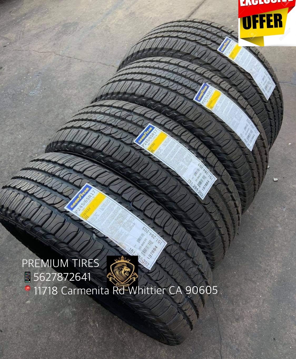 245/65/17 GOODYEAR Fortera Set of 4 New Tires Installation and Balance Included, Set De 4 Llantas Nuevas Instalacion y Balanceo Incluido