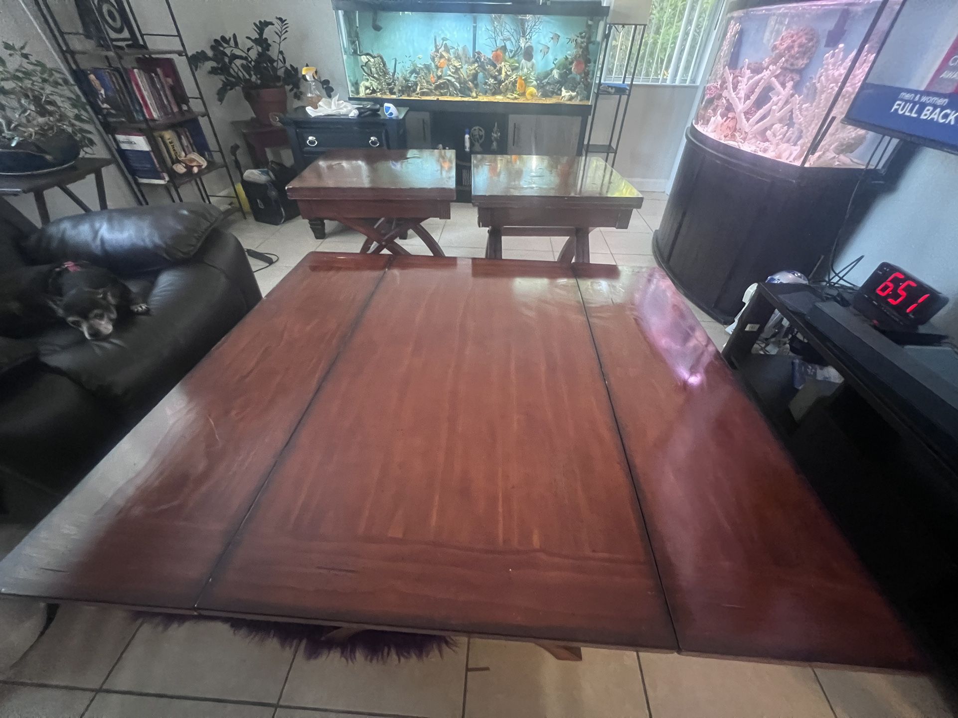3 Piece Coffee Table / Gaming Table Antique 