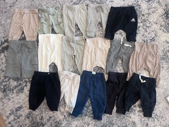 Boys 0–3 Month Pants (16) + Shorts (1)