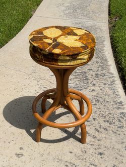 1950s Kap-Son Rattan Mid Century Bamboo Swivel Bar Stool - 4 available