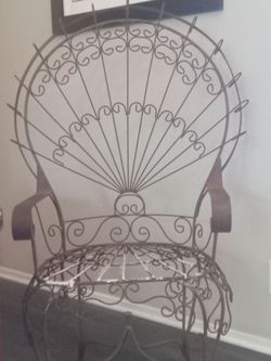 Peacock Arm Chair, wrought iron. Mid-Century John Salterini.