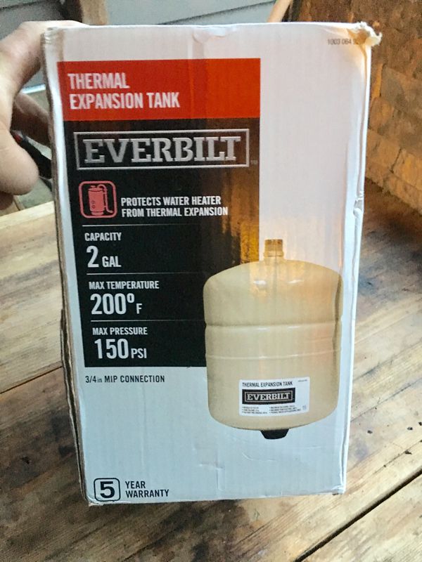 “Brand New in Box” Everbilt 2 Gal. Thermal Expansion Tank Ef-tet-2t for ...