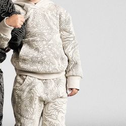 Little Bipsy Ski Resort Collection Hoodie and Jogger - Greige/Cream  (size 10Y)  