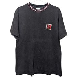 Vintage Disney Mickey Co Black Textured T Shirt Red Logo