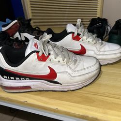 White Jordan’s & white and red Air Maxs