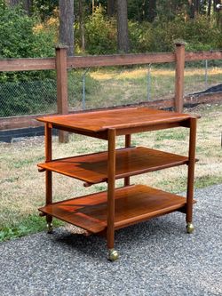 Mid-Century Modern Teak Extendable Bar Cart by Poul Hundevad
