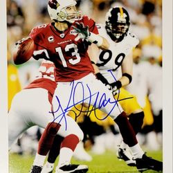 KURT WARNER Signed 8x10 Super Bowl Photo Arizona Cardinals Autograph SB XLIII