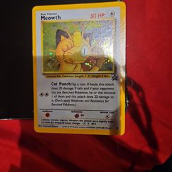 Mint Condition 1999 Meowth Hologram Card