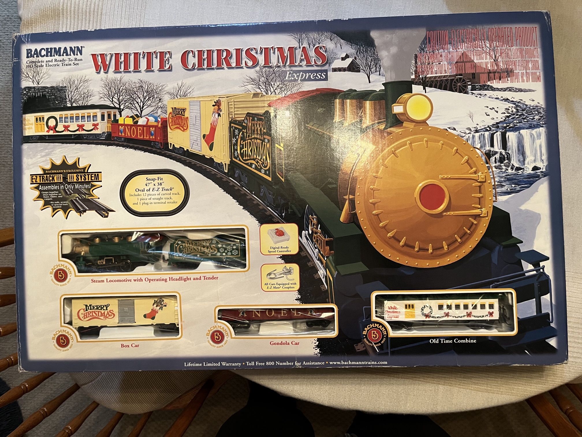 New Bachman Vintage White Christmas Express Holiday Train Set HO Scale Mint Condition #00609