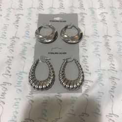 Sterling Silver Hoop Earrings 