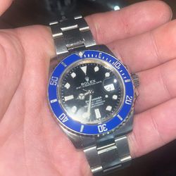 Blue Submariner Rolex In White Gold