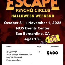 Escape Psycho Circus Halloween Weekend 