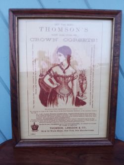 Antique, 1882, beautifully framed advertisement. Large. Make an offer!