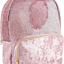 Pink Sequin and Velvet Backpack
Color: PINK