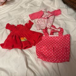 Doll Diaper Bag With Two Outfits