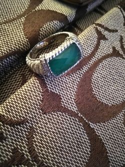 Judith Prinka Silver Green Goddess Ring $100