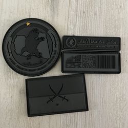 Black powder red earth black patch set