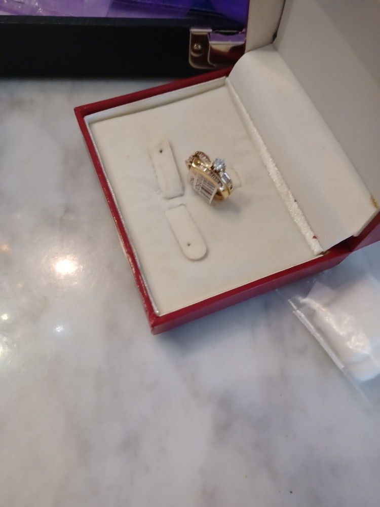 New 14k Diamond Wedding Set