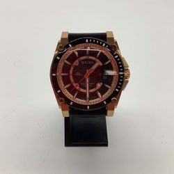 Bulova Icon Collection Quartz Men's Black Silicon Calendar Watch 47MM - 98B152