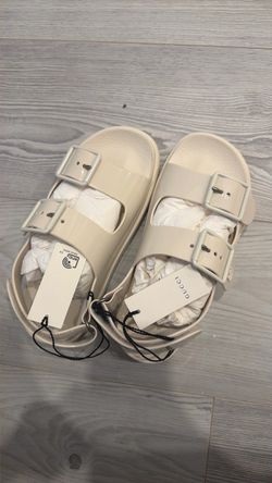 Gucci Cream Double Buckle Sandals 36
