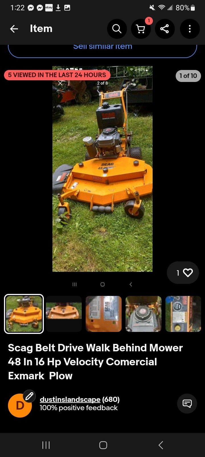 Cost 6000 New Scag 48 In Commercial Mower 410 Hrs