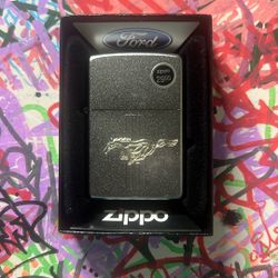 Zippo Lighter - Ford Motor Company - Mustang - Engraved - Tri-Bar Running Horse New In Box 